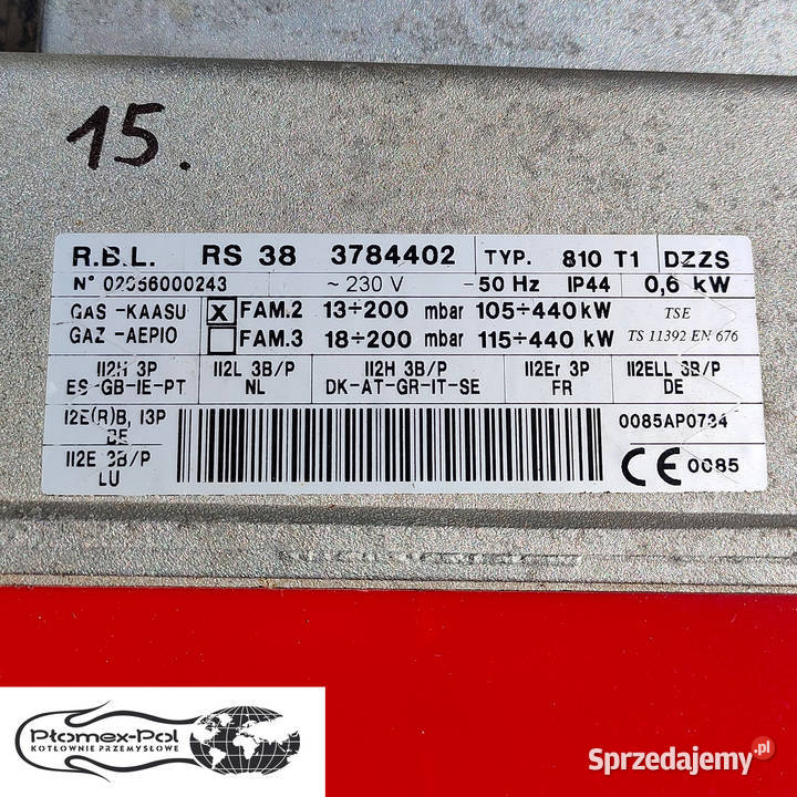 Palnik Gazowy Riello RS 38 105440 kW Monoblokowy