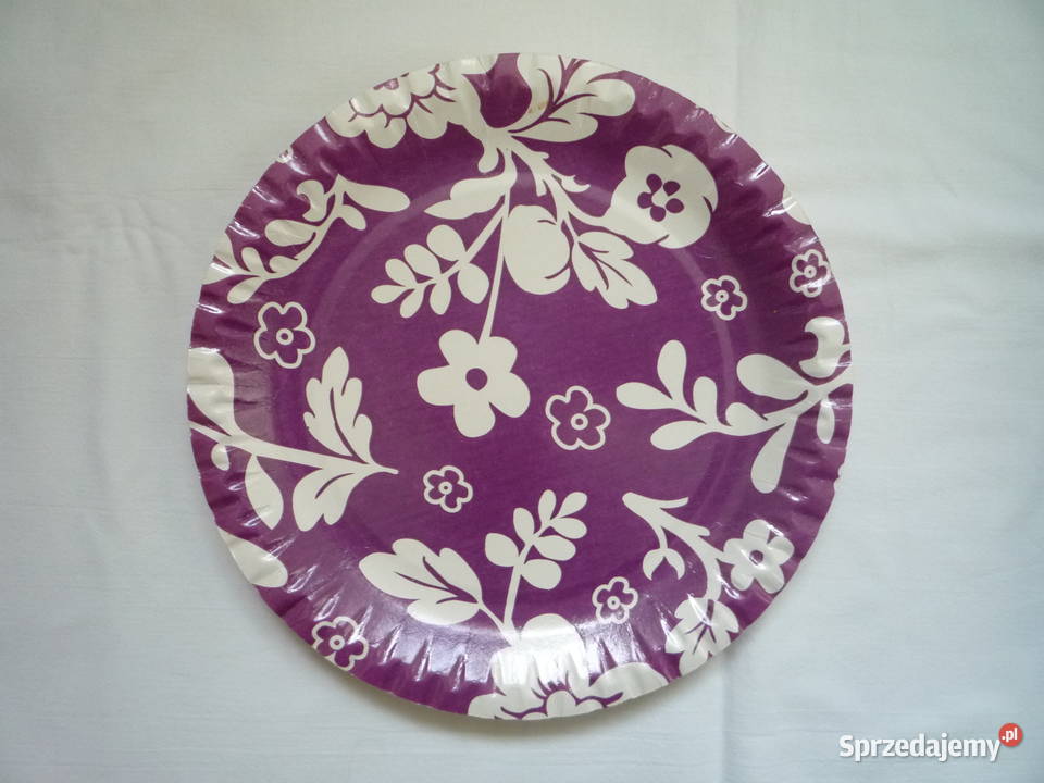 Kubki 19 i Talerzyki Papierowe 19 Fioletowe na Szczecin sprzedam