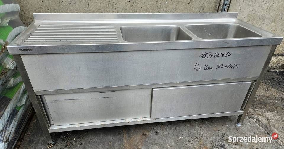 Zlew 2komorowy 180x60x85 komora 50x40x25 492 Krotoszyn