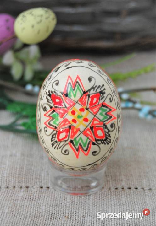 Stara pisanka drewniana malowana Ukraina 58 lubelskie Lublin