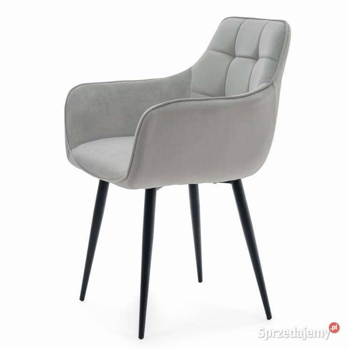 Jasnoszare Krzesło Tapicerowane Quattro Wysyłka 58cm
