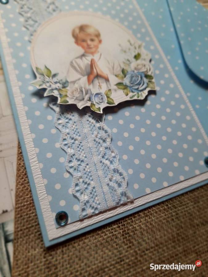 Kartka Pamiątka Komunii personalizowana Rękodzieło Ryki