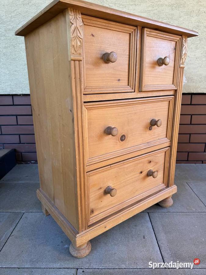 Szafka drewniana sosnowa z szufladami stolik mazowieckie