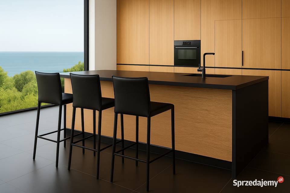 hokery barowe skóra czarna 3 sztuki BoConcept 42cm Warszawa