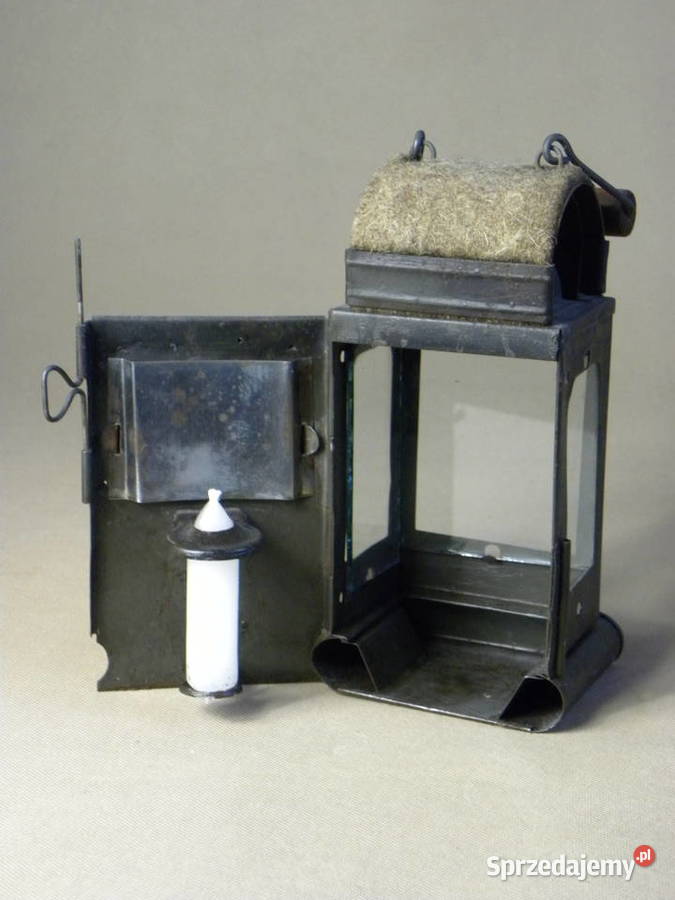 Stara wojskowa lampa świecowa lampka na świeczkę Legnica