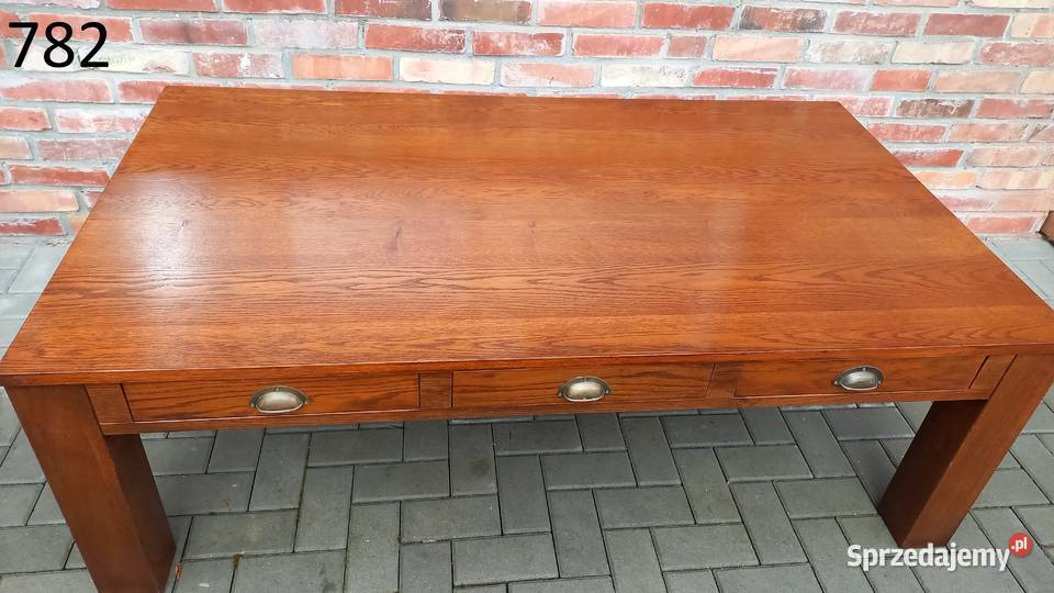 Stolik kawowy drewniany duży Ława z szufladami Gawroniec