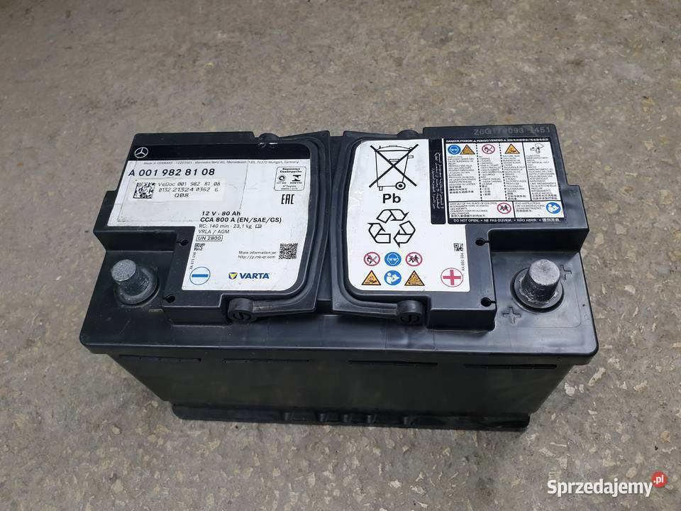 Akumulator Varta AGM 12V80Ah 800A Oryginał osobowe sprzedam