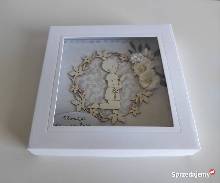 Kartka w pudełku ręcznie robiona Pamiątka sprzedam