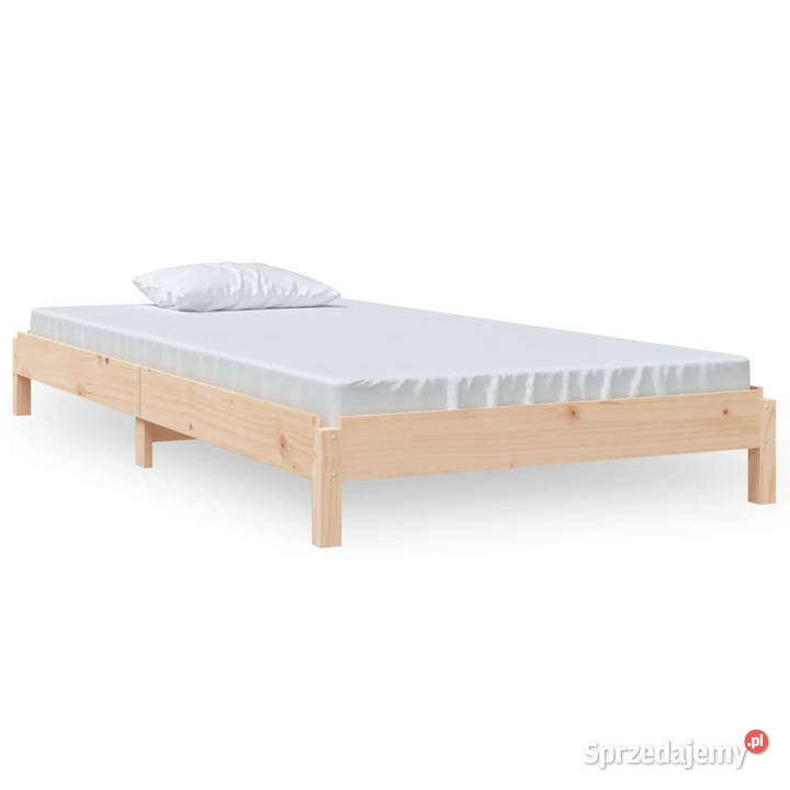 Łóżko sztaplowane lite drewno sosnowe 90x190 22cm Łóżka Warszawa