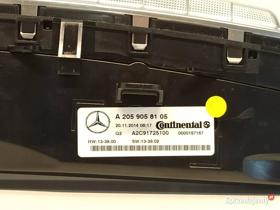 MERCEDES W205 PANEL KLIMATYZACJI A2059058105