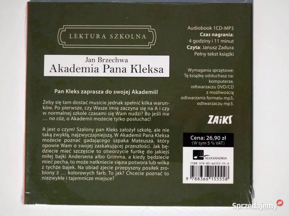 Akademia Pana Kleksa Jan Brzechwa audiobook mp3 Warszawa