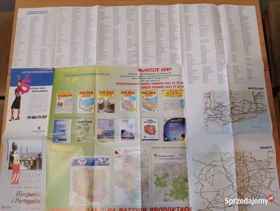 Mapa papierowa HISZPANIA i PORTUGALIA Poznań sprzedam