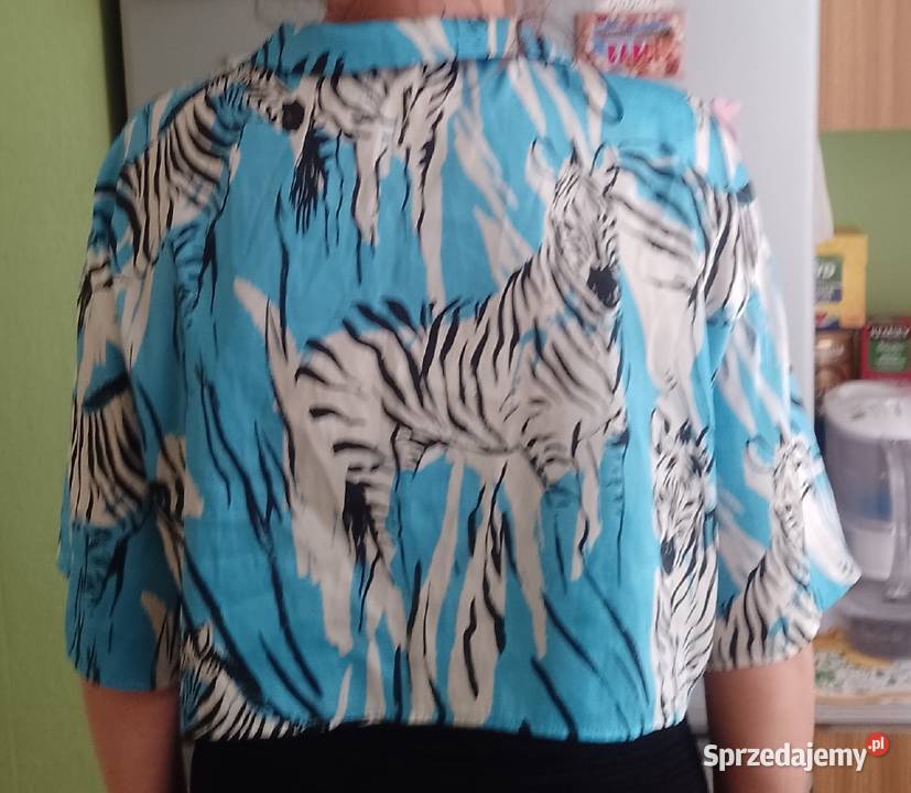 38M ZARA Krótka bluzka kimono bolerko z Madrytu z kołnierzykiem Kraków