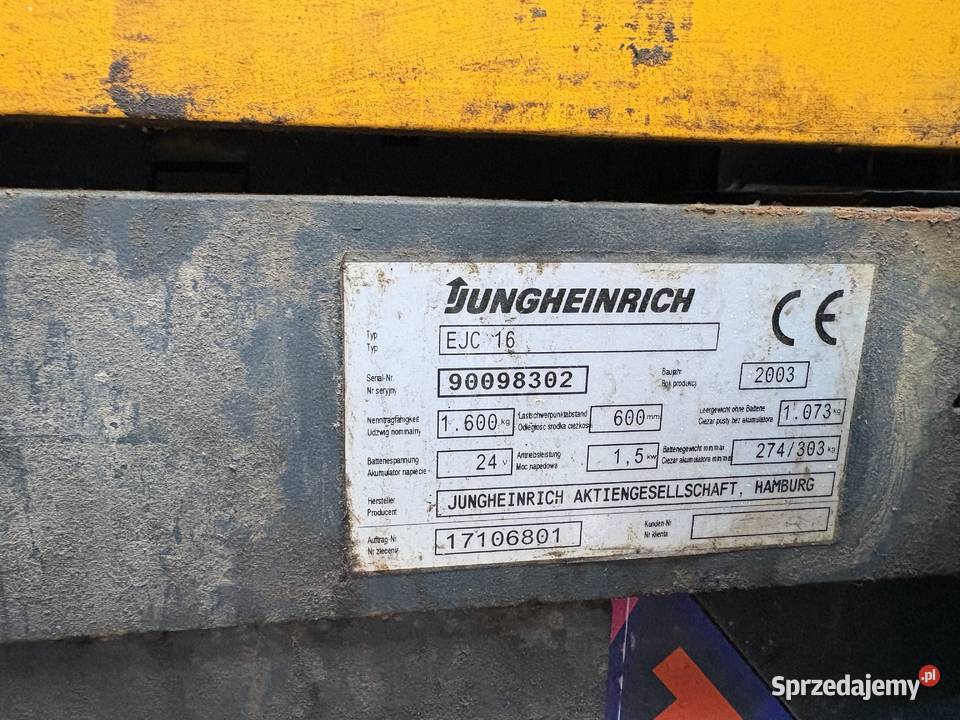 Paleciak elektryczny Jungheinrich EJC 16