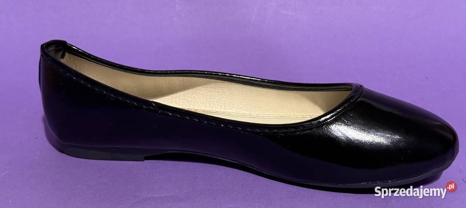 Czarne lakierowane baleriny rozmiar 39
