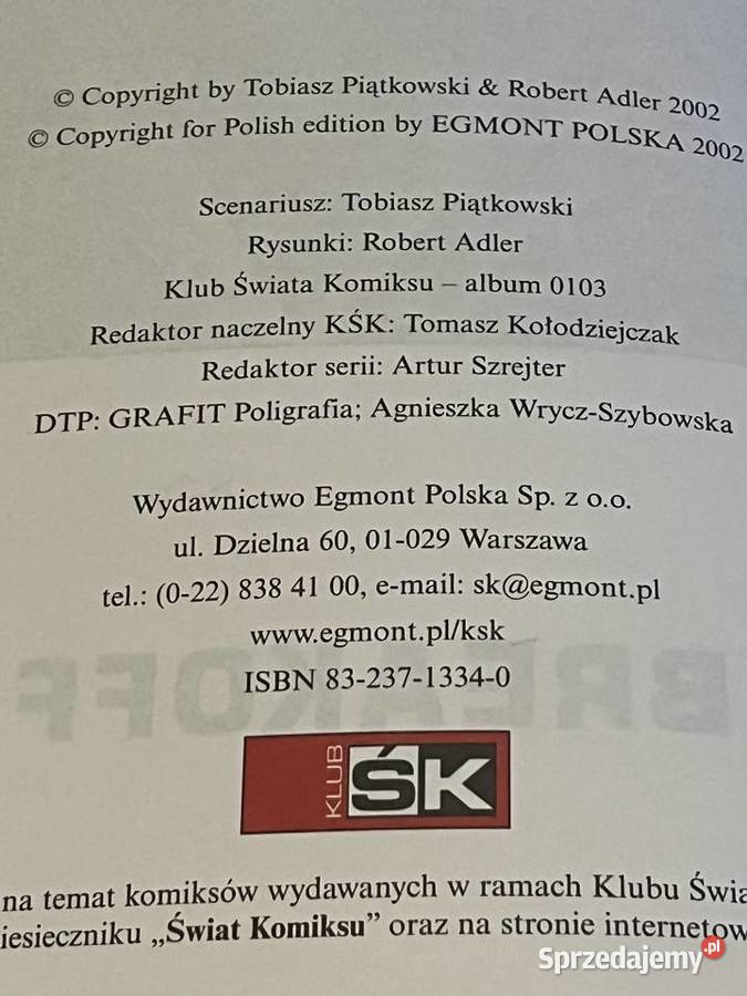 Status 71 Breakoff komiks Toiasz Piątkowski