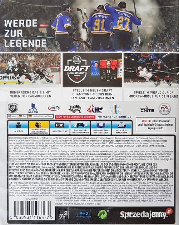 NHL 16 PLAYSTATION 4 PLAYSTATION 5 4 5 sprzedam