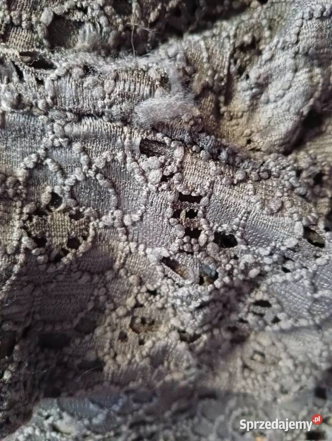 Koronkowa sukienka półgolf mini krótki rękaw podkarpackie