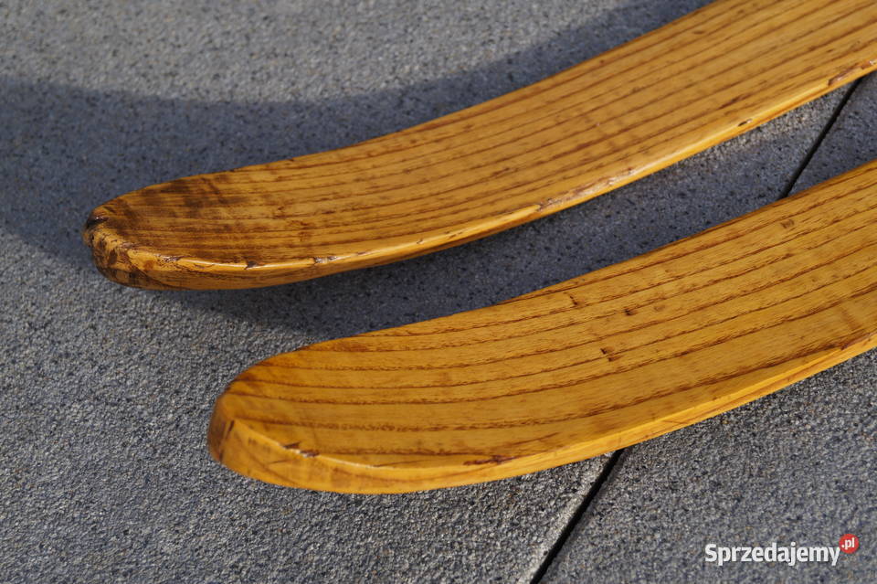 Stare narty jesionowe 190 z kijkami