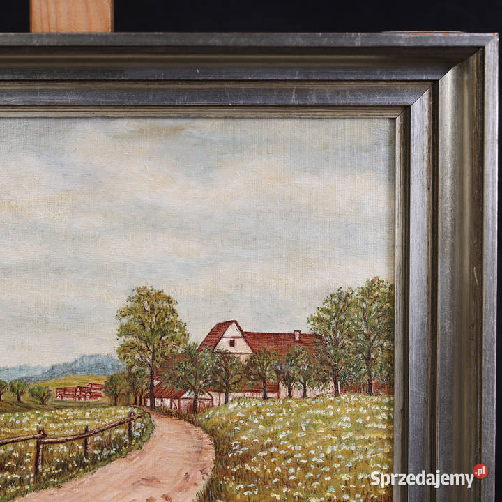 ARTexpert Obraz Olejny Sielski Krajobraz Wiejski Malarstwo zachodniopomorskie Dobrzany