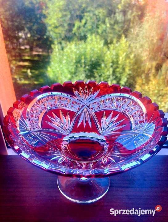 Piękna patera kryształowa PRL dolnośląskie Wrocław