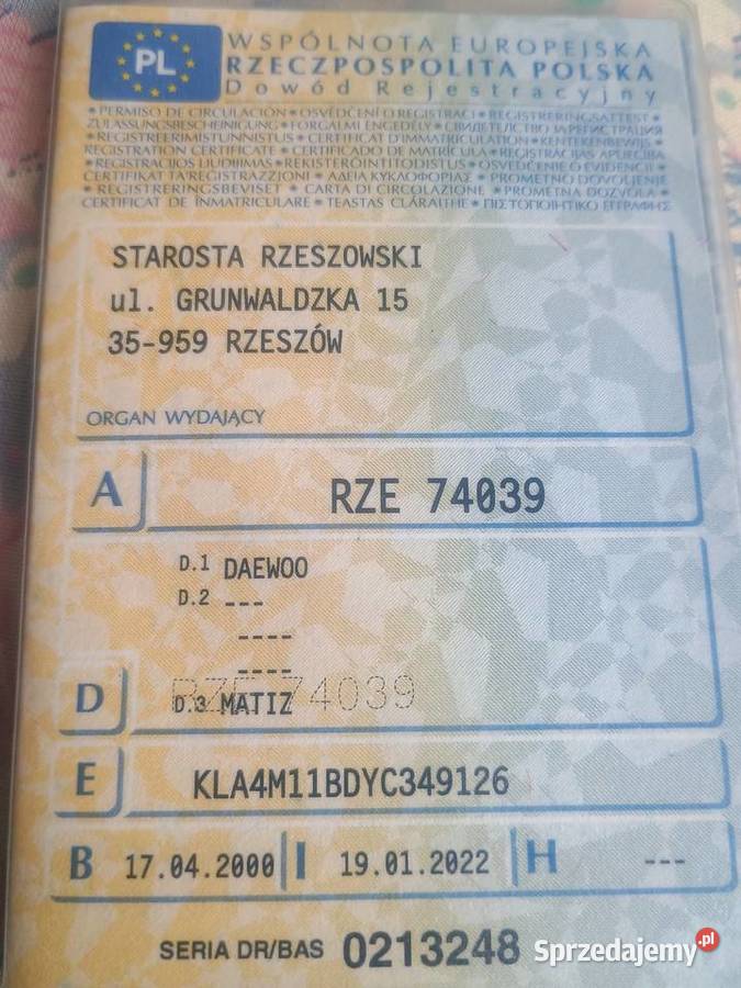 Daewoo Matiz 2000r czerwony Rzeszów