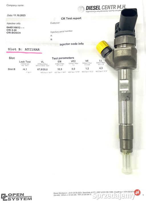 wtryskiwacz Bosch 0445110613 BMW osobowe sprzedam