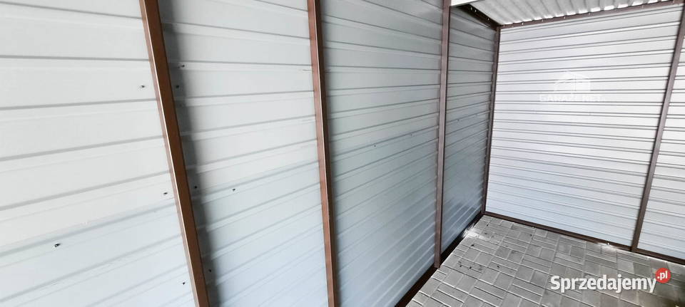 GARAŻ BLASZANY 6m x 6m SPAD TYŁ 2X BRAMA UCHYLNA Łapanów
