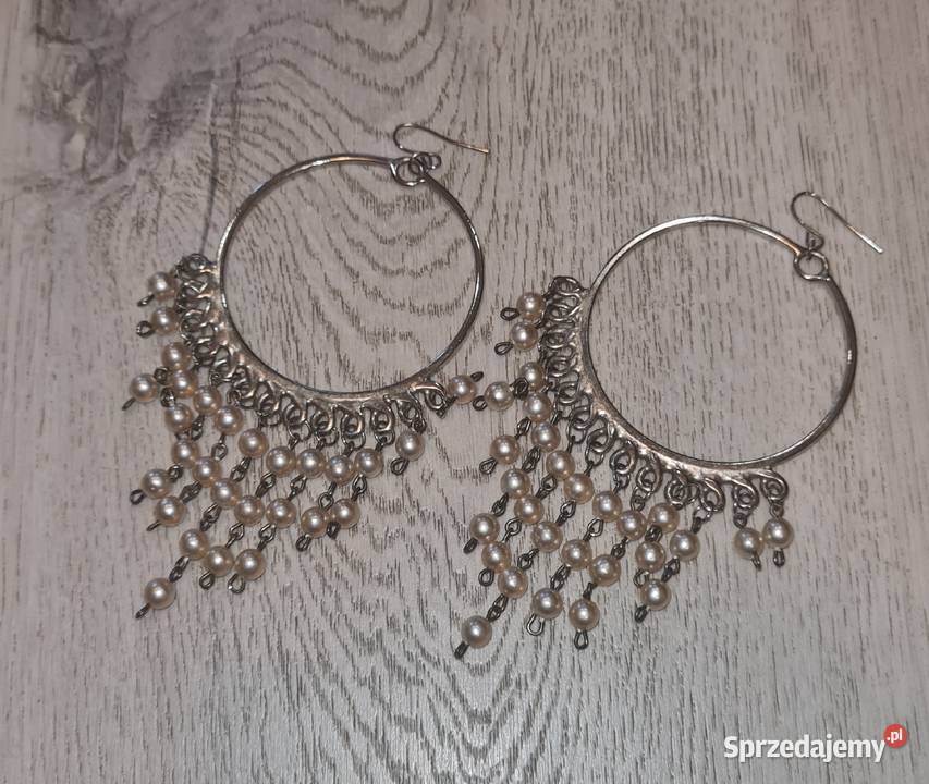 Kolczyki damskie koła perełki Kolczyki Łódź sprzedam