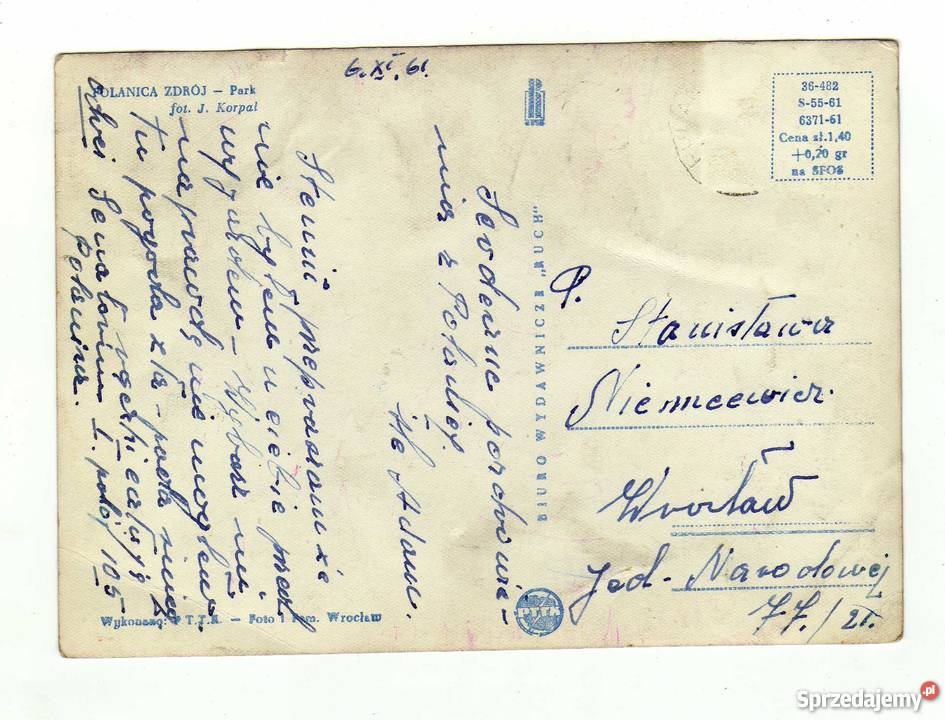 POLANICA ZDRÓJ PARK POCZTÓWKA CZARNO BIAŁA