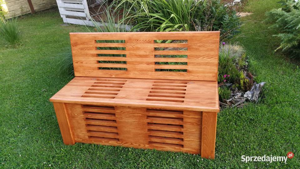 Skrzynia ze składanym odchylonym oparciem ławka Radków