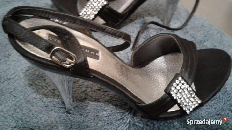 Piękne CzarnoSrebrne Damskie Szpilki rozmiar 37 inna Łomża sprzedam
