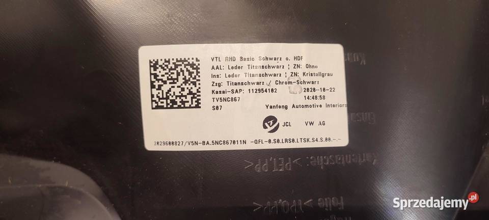 VW TIGUAN II BOCZEK DRZWI LEWY PRZÓD RHD