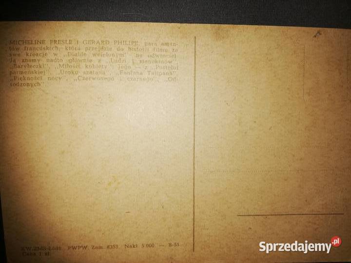 Pocztówka Micheline Presle Gerard Philipe Ozorków sprzedam