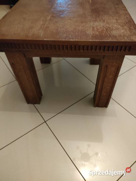 Stolik dębowy kwadratowy kawowy uniwersalny 48cm Skrzynki