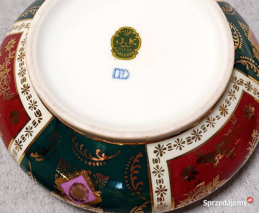 Erdmann Schlegelmich Bomboniera Szkatuła Scenka Porcelana i szkło zachodniopomorskie