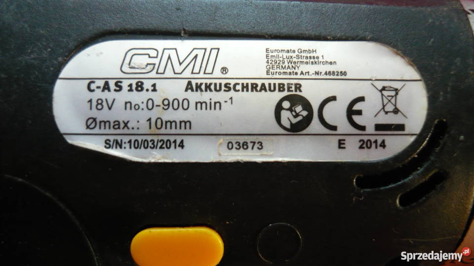 Wkrętarkowiertarka CMI 18 V śląskie