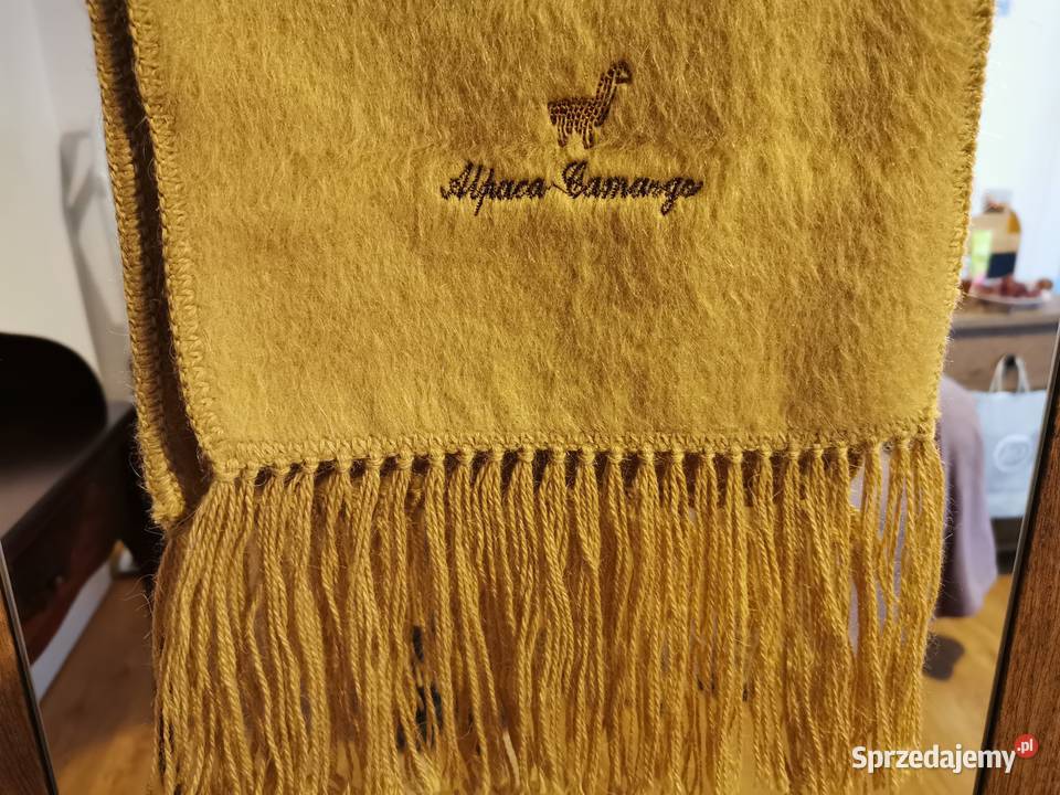 Szalik Alpaka Made in Peru pomorskie Czarne