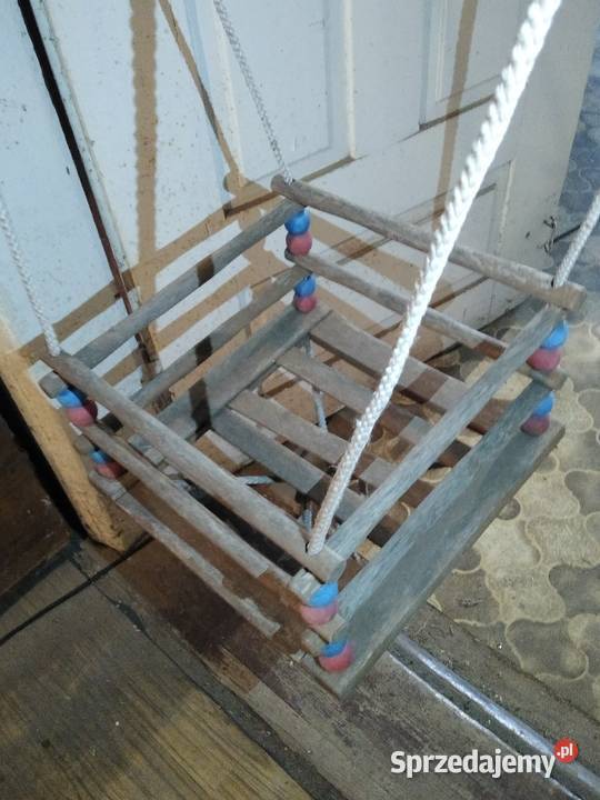 Stara huśtawka dziecięca drewniana zabytek PRL Pozostałe Dąbrowa Górnicza