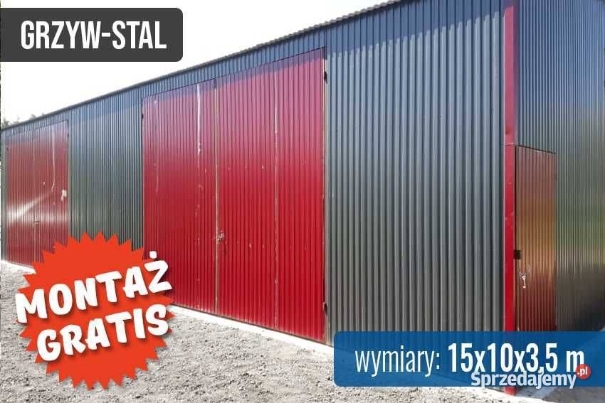 Duży Garaż Blaszany 15x10m Wiata Hala GrzywStal Daleszyce