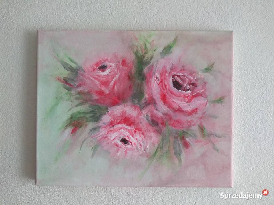 Róże obraz akrylowy na płótnie 30x24