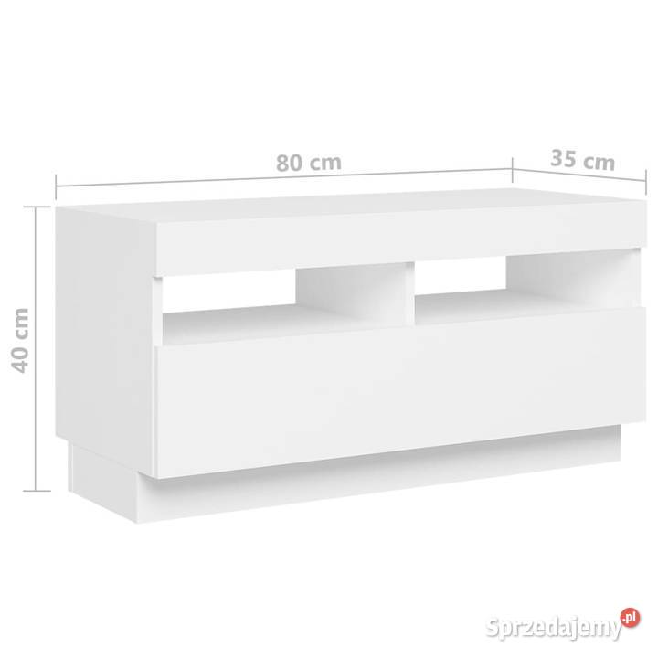Szafka pod TV z oświetleniem LED biała 260x35x40 RTV Warszawa