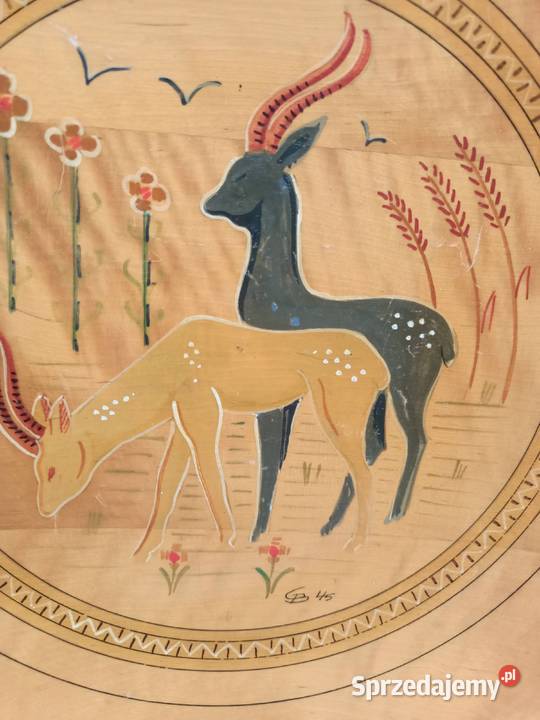 Talerz DREWNO DEKORACYJNY PATERA LUDOWY MALOWANE Zamość