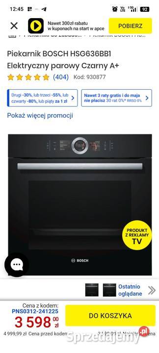 Sprzedam piekarnik elektryczny Bosch HBG675BB135 90cm Katowice