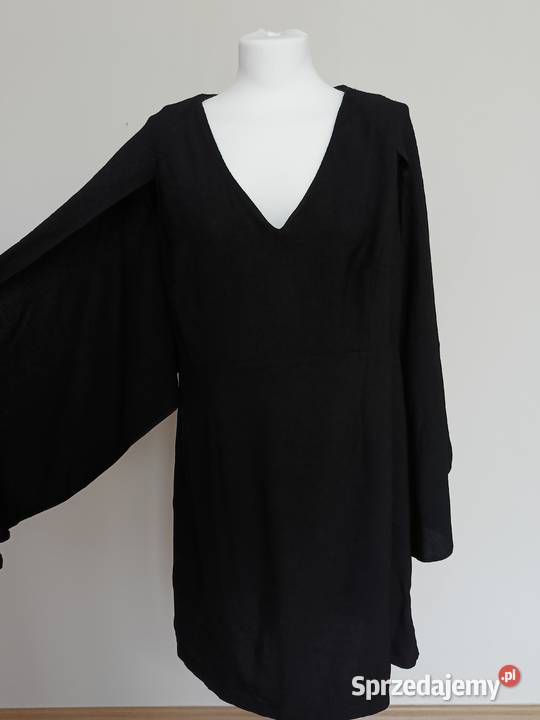 SIMPLY BE Czarna elegancka sukienka z rozciętymi Gdynia