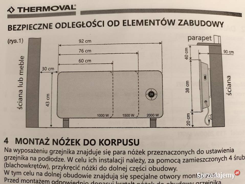 Grzejnik elektryczny THERMOVAL T19 2000W WiFi Gliwice