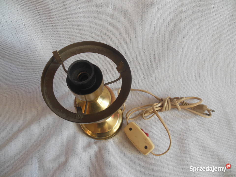 Lampka nocna Mosiądz metal ceramika PRL świętokrzyskie Kielce