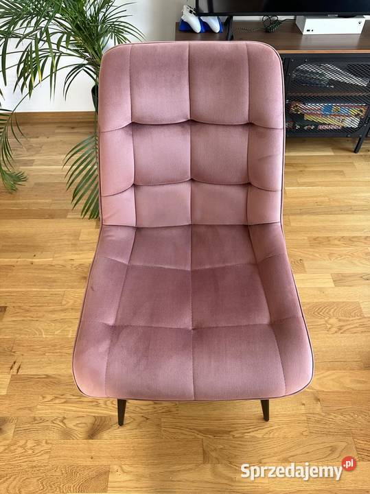 Zestaw krzeseł Chic Velvet różowe