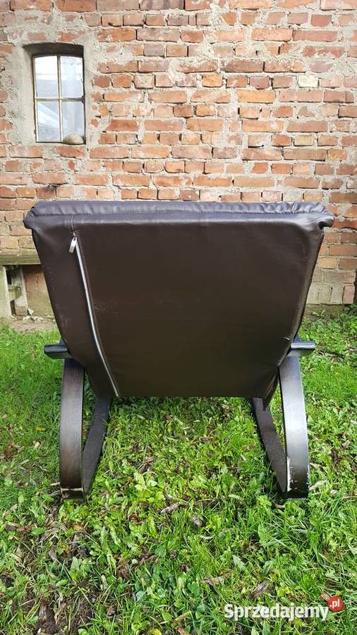 fotel relax ze skórzanym siedziskiem