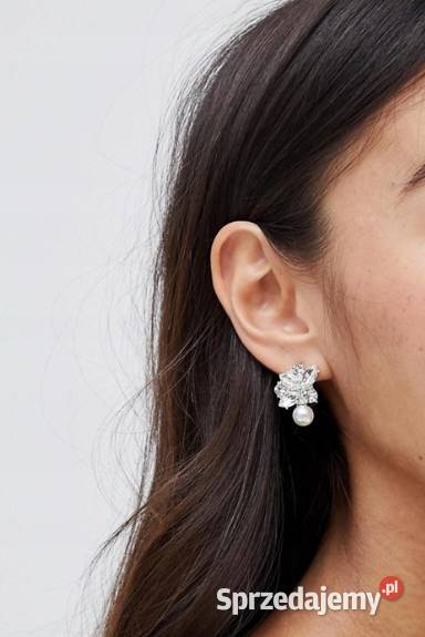 ASOS Bogato zdobione kolczyki ślubne perły z Kraków sprzedam